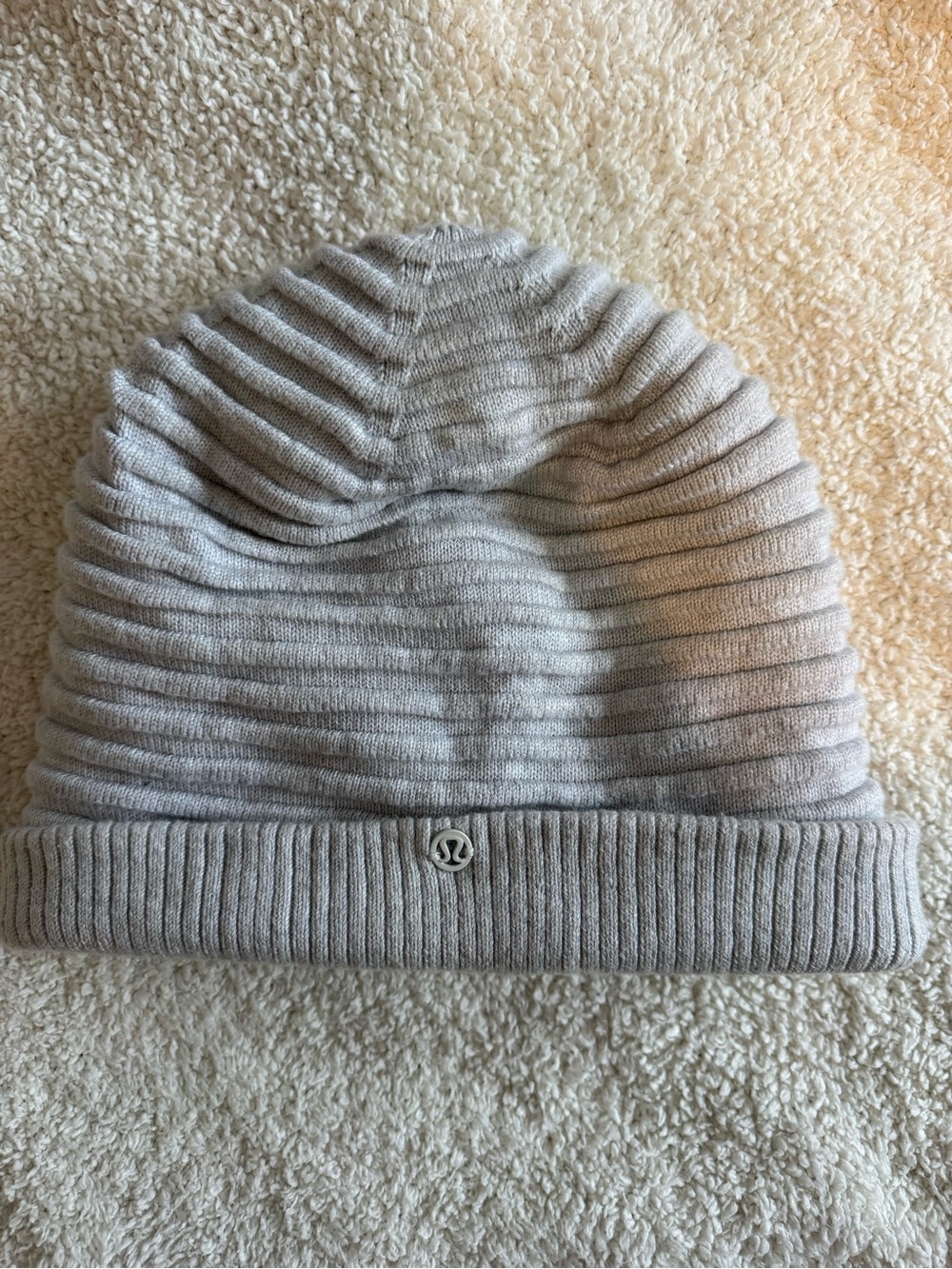 lululemon athletica Light Gray Ribbed Cuff Beanie
